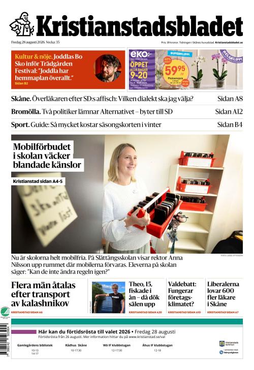 Kristianstadsbladet 28.8.2026