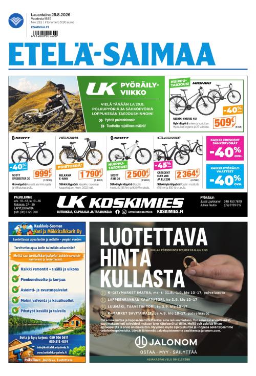 Etelä-Saimaa 29.8.2026
