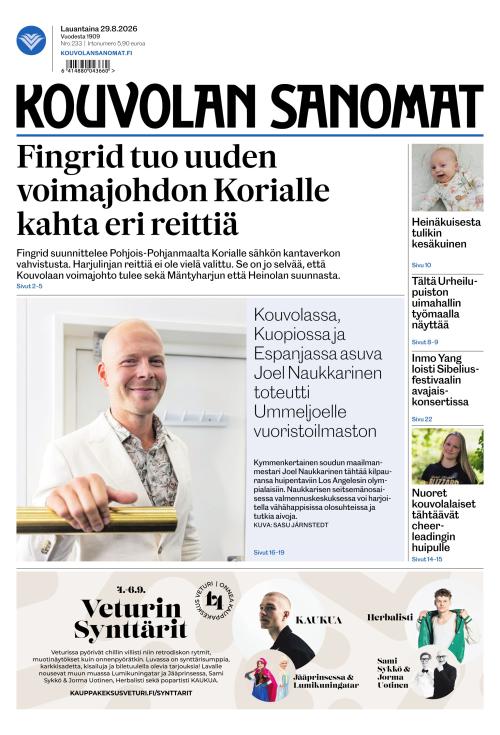 Kouvolan Sanomat 29.8.2026