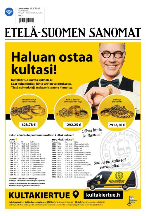 Etelä-Suomen Sanomat 29.8.2026
