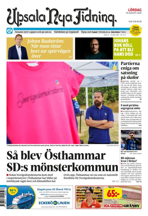 Upsala Nya Tidning 29.8.2026
