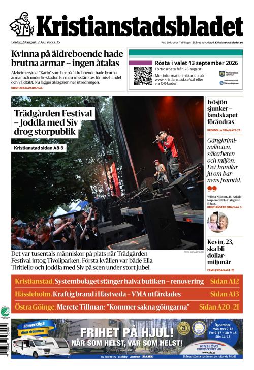 Kristianstadsbladet 29.8.2026