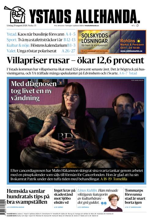 Ystads Allehanda 29.8.2026