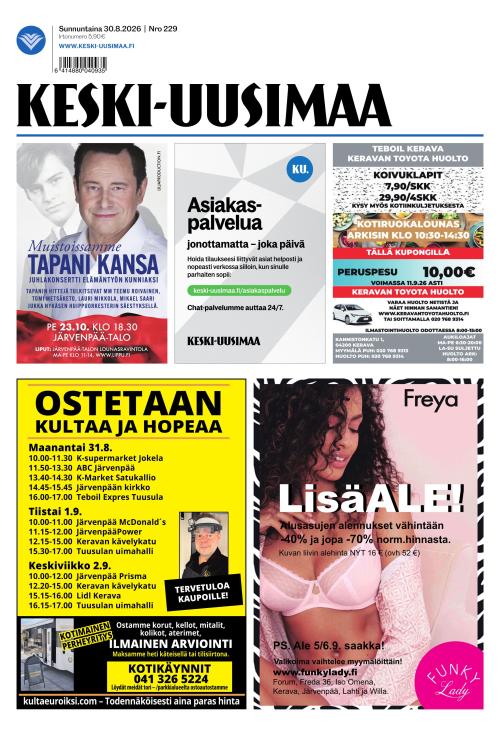 Keski-Uusimaa 30.8.2026