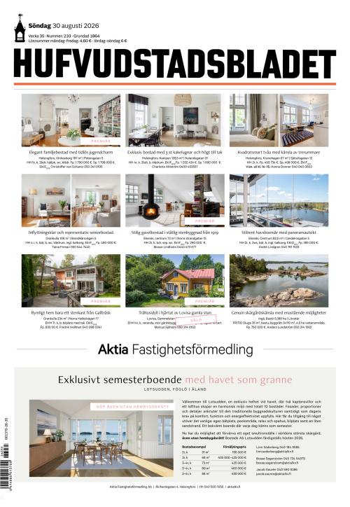 Hufvudstadsbladet 30.8.2026