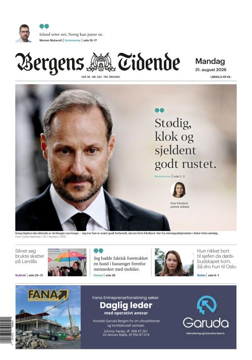 Bergens Tidende 31.8.2026