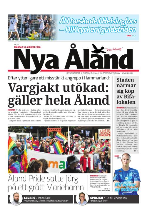 Nya Åland 31.8.2026