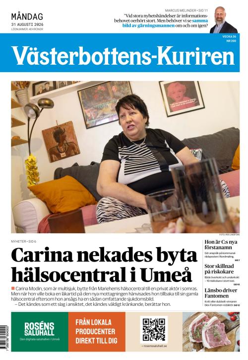 Västerbottens-Kuriren 31.8.2026