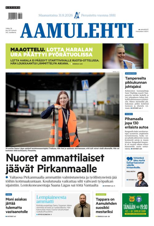 Aamulehti 31.8.2026