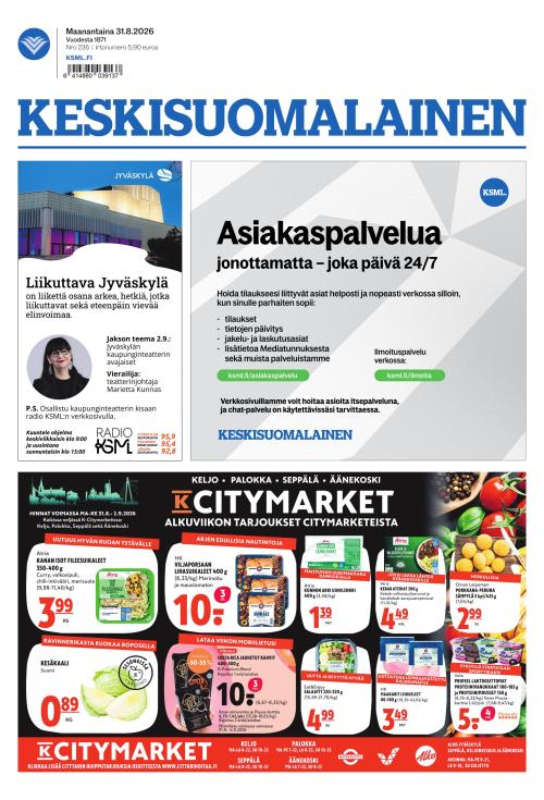 Keskisuomalainen 31.8.2026
