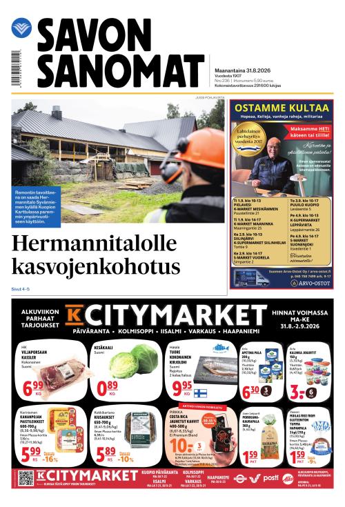 Savon Sanomat 31.8.2026
