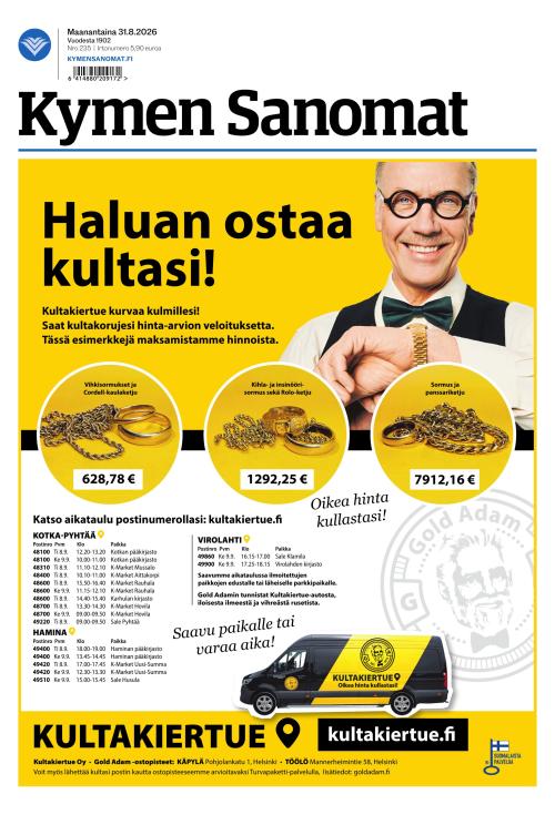 Kymen Sanomat 31.8.2026