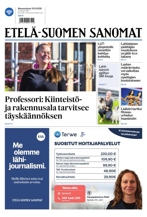 Etelä-Suomen Sanomat 31.8.2026