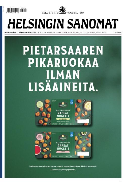 Helsingin Sanomat 31.8.2026