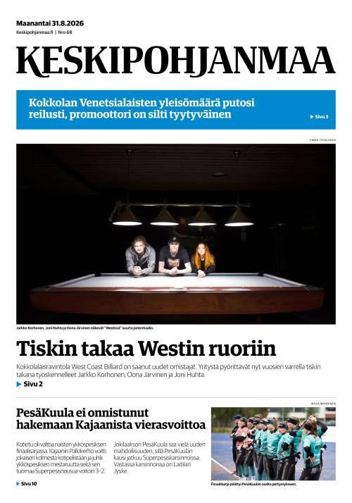 Keskipohjanmaa 31.8.2026