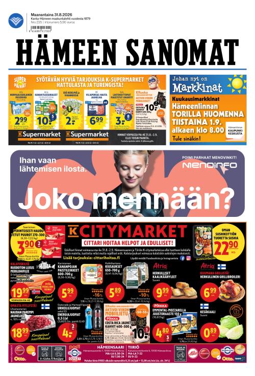 Hämeen Sanomat 31.8.2026