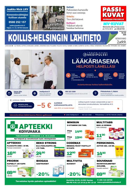 Koillis-Helsingin lähitieto 2.9.2026