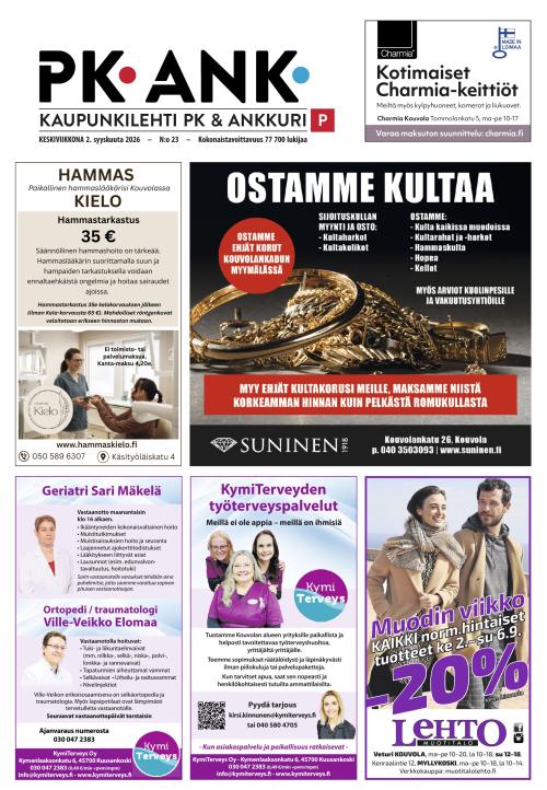 Kaupunkilehti Pohjois-Kymenlaakso 2.9.2026