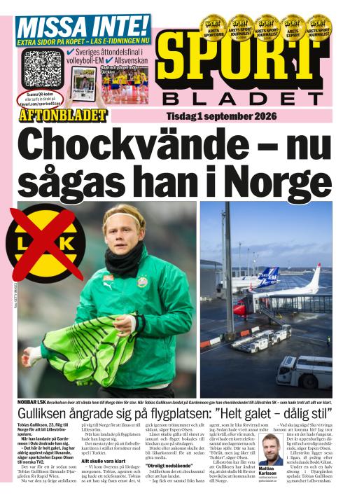 Aftonbladet Sportbladet 1.9.2026
