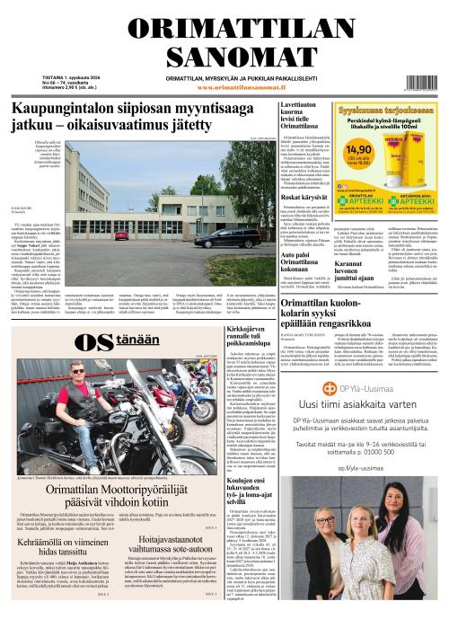 Orimattilan Sanomat 1.9.2026