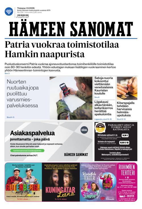 Hämeen Sanomat 1.9.2026