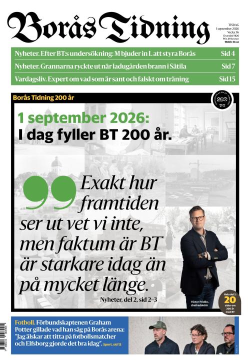 Borås Tidning 1.9.2026