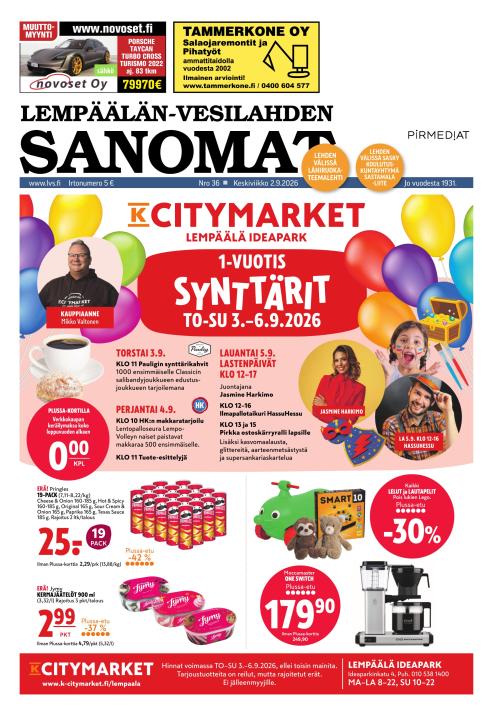 Lempäälän-Vesilahden Sanomat 2.9.2026