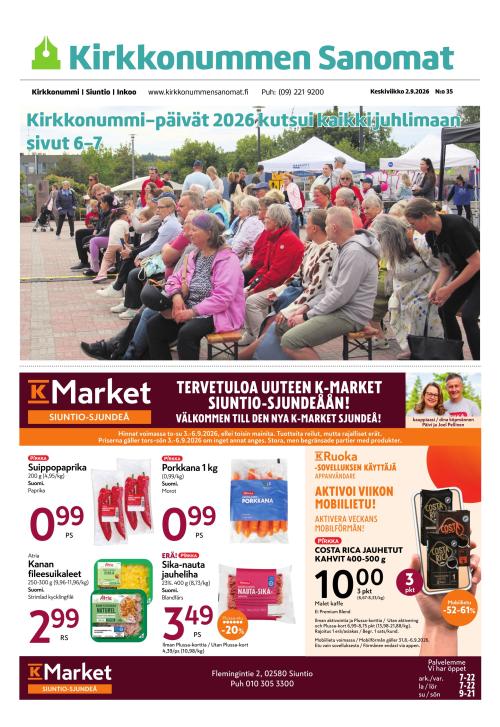 Kirkkonummen Sanomat 2.9.2026