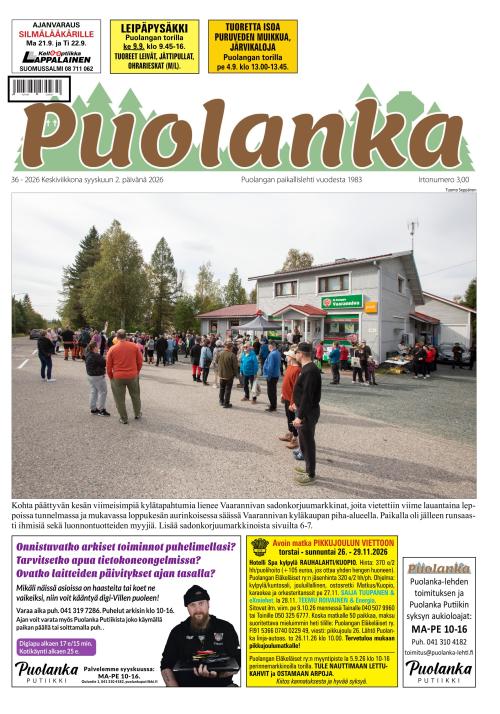 Puolanka-lehti 2.9.2026