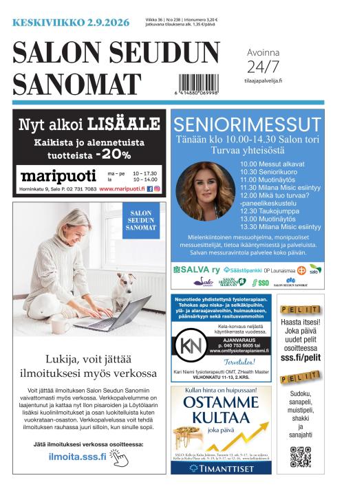 Salon Seudun Sanomat 2.9.2026