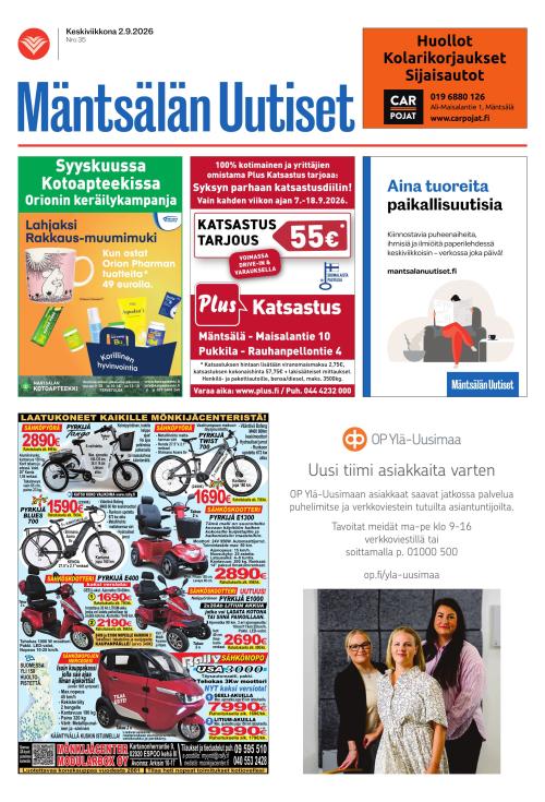 Mäntsälän Uutiset 2.9.2026