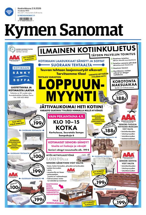 Kymen Sanomat 2.9.2026