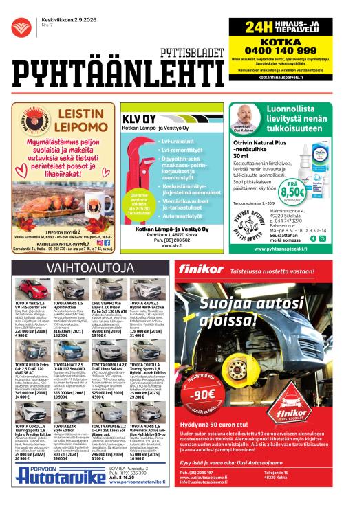 Pyhtäänlehti 2.9.2026