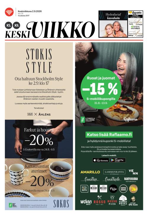 KS Keskiviikko (Kouvolan Sanomat ja Kymen Sanomat -liitteet) 2.9.2026