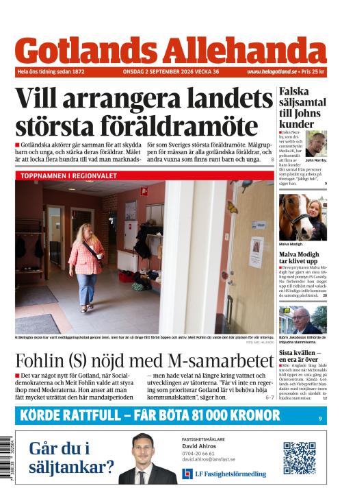 Gotlands Allehanda 2.9.2026