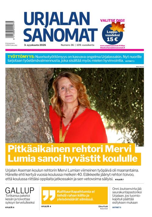 Urjalan Sanomat 3.9.2026