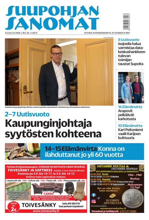 Suupohjan Sanomat 3.9.2026