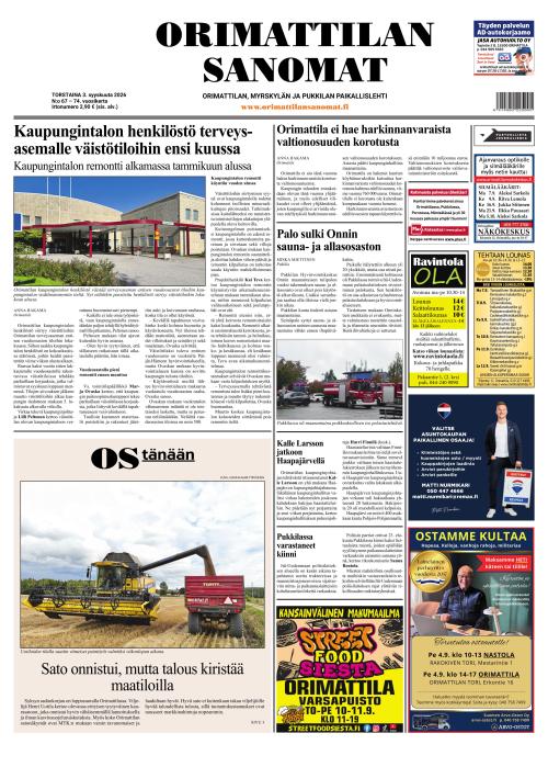 Orimattilan Sanomat 3.9.2026