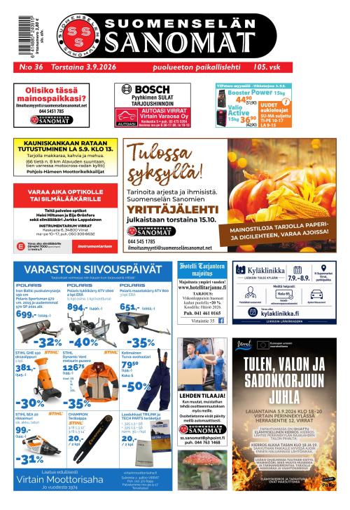 Suomenselän Sanomat 3.9.2026