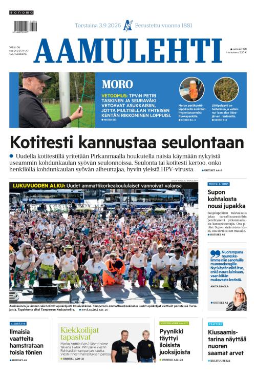 Aamulehti 3.9.2026