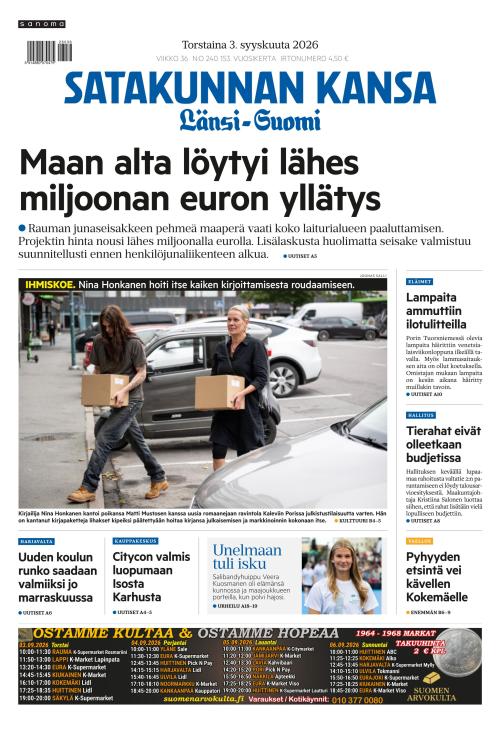 Satakunnan Kansa Länsi-Suomi 3.9.2026
