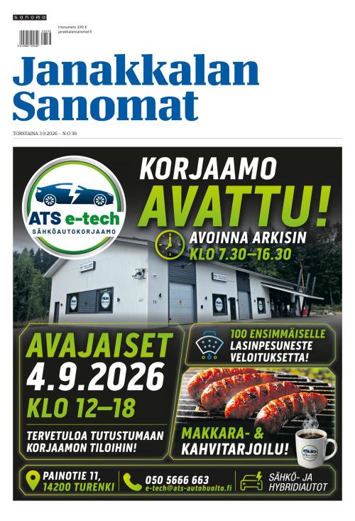 Janakkalan Sanomat 3.9.2026