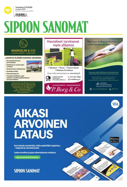 Sipoon Sanomat 3.9.2026