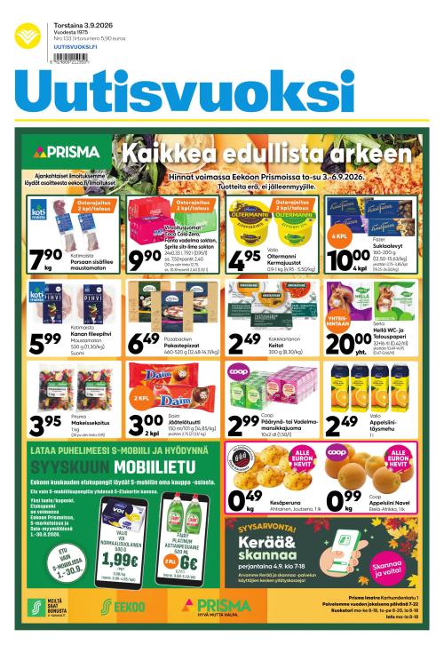 Uutisvuoksi 3.9.2026