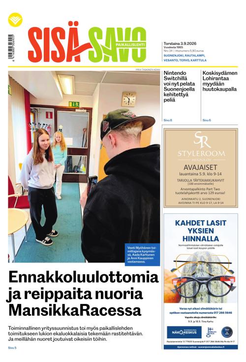 Paikallislehti Sisä-Savo 3.9.2026