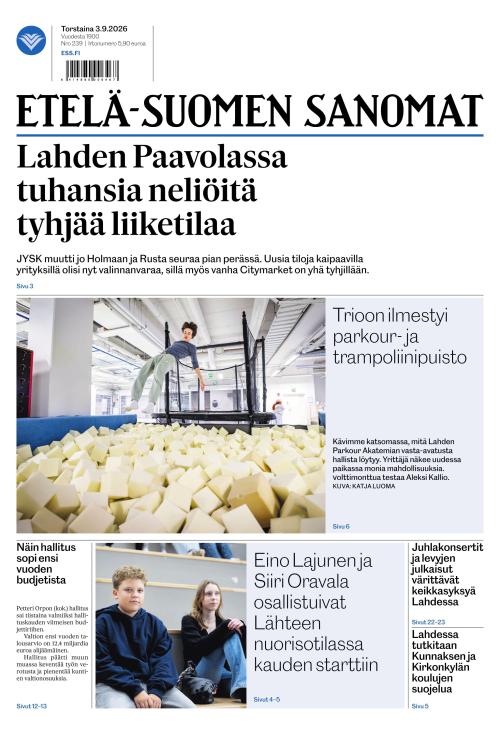 Etelä-Suomen Sanomat 3.9.2026