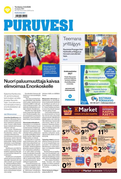 Puruvesi-lehti 3.9.2026