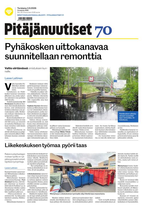 Pitäjänuutiset 3.9.2026