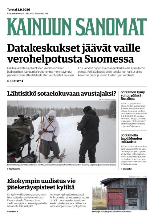 Kainuun Sanomat 3.9.2026