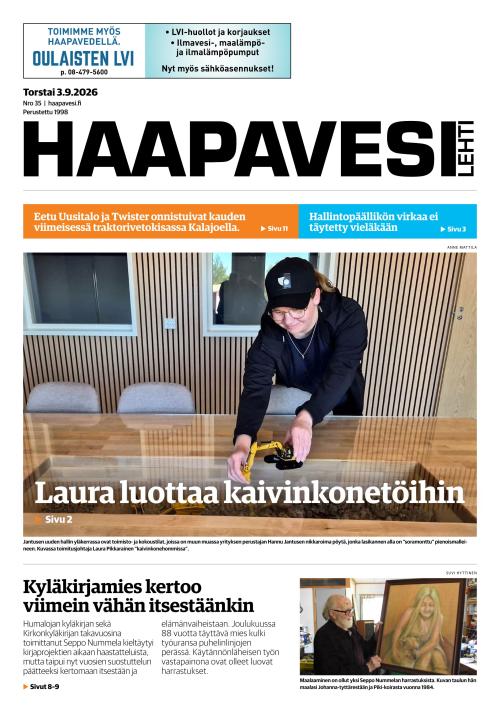 Haapavesi-lehti 3.9.2026